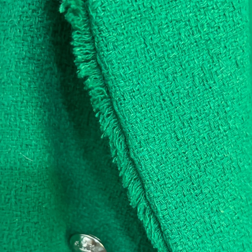 Saks Fifth Green Tweed Double-Breasted Women's Jacket - Picture 7 of 11